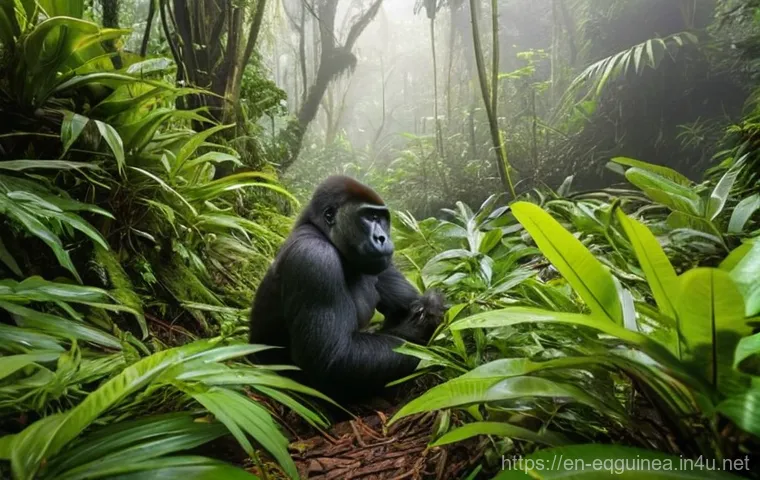 적도 기니의 관광산업 전망 - **Prompt:** A vibrant, bustling street scene in Malabo, Equatorial Guinea, at sunset. Spanish coloni...